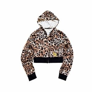 South Pole Y2K Leopard Print Cropped Hoodie
